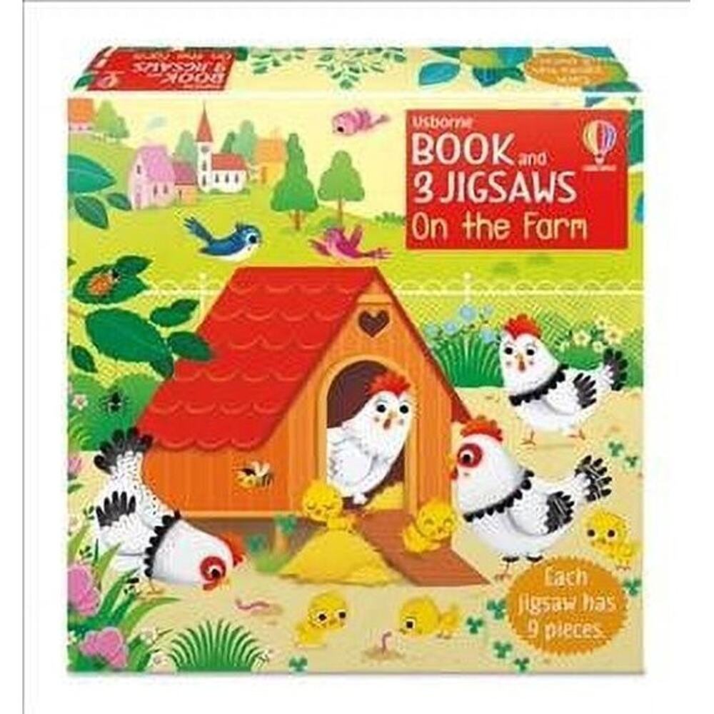 Usborne Book and 3 Jigsaws: On the Farm